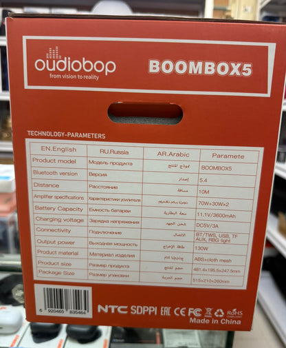 Audiobop Powerful Bluetooth Speaker With Mic (Bass Boost)